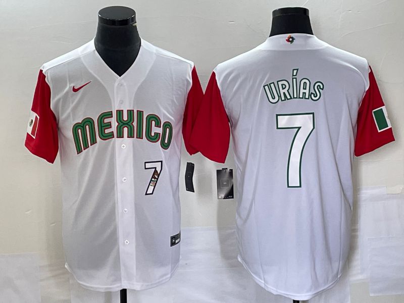 Men 2023 World Cub Mexico #7 Urias White white Nike MLB Jersey